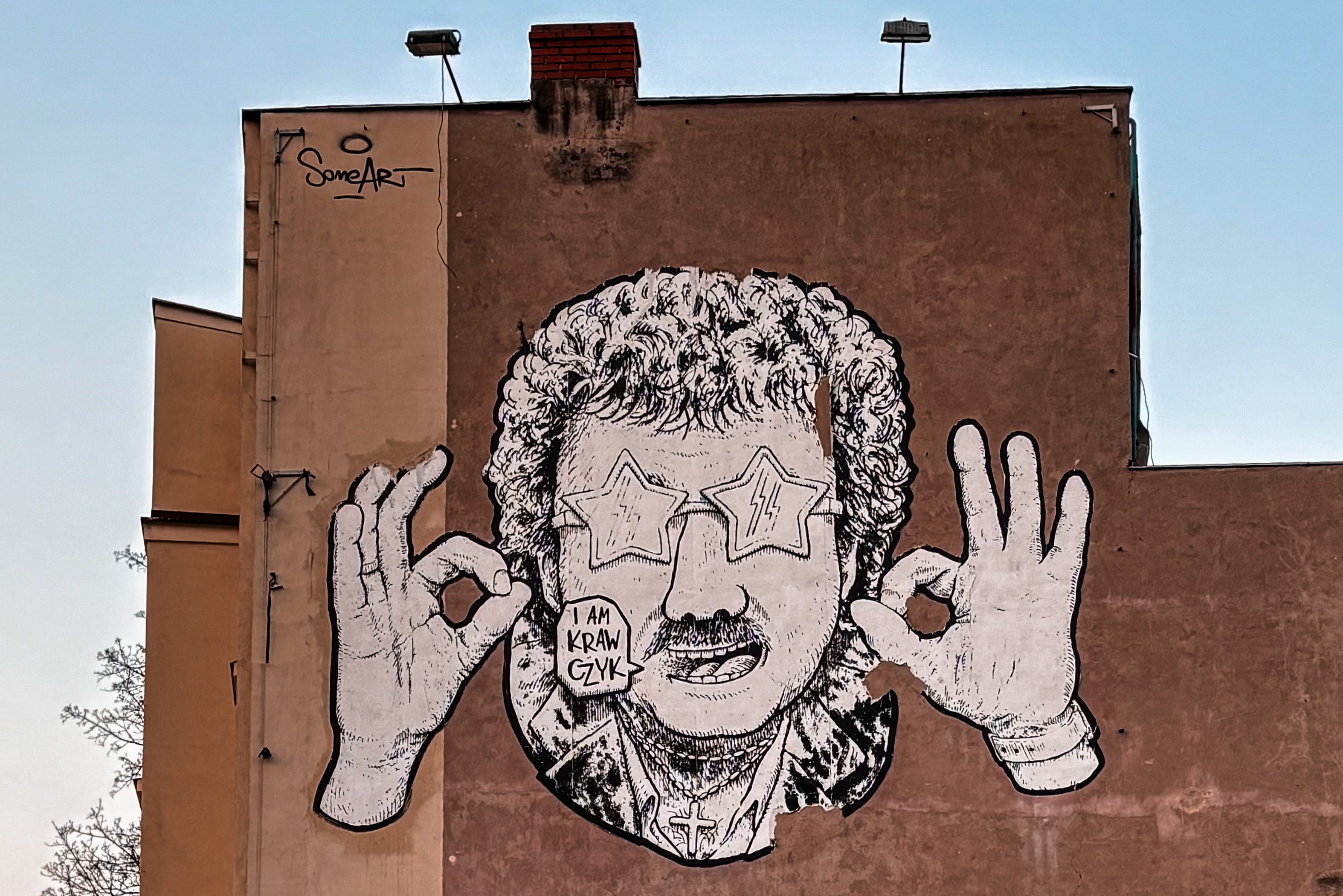 Mural by iamsomeart in Poznan with Krzysztof krawczyk.