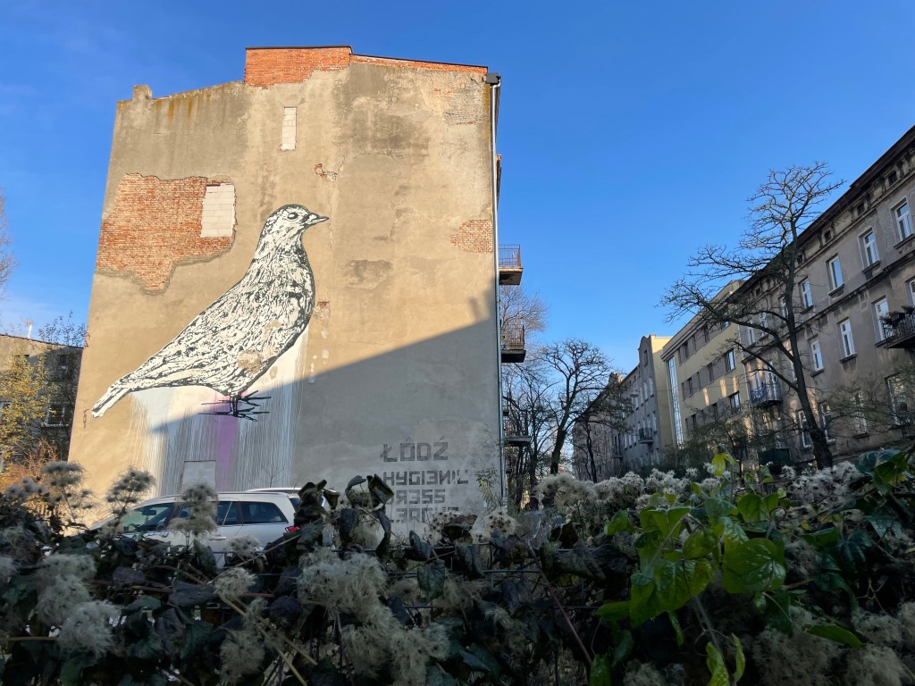 mural with white bird