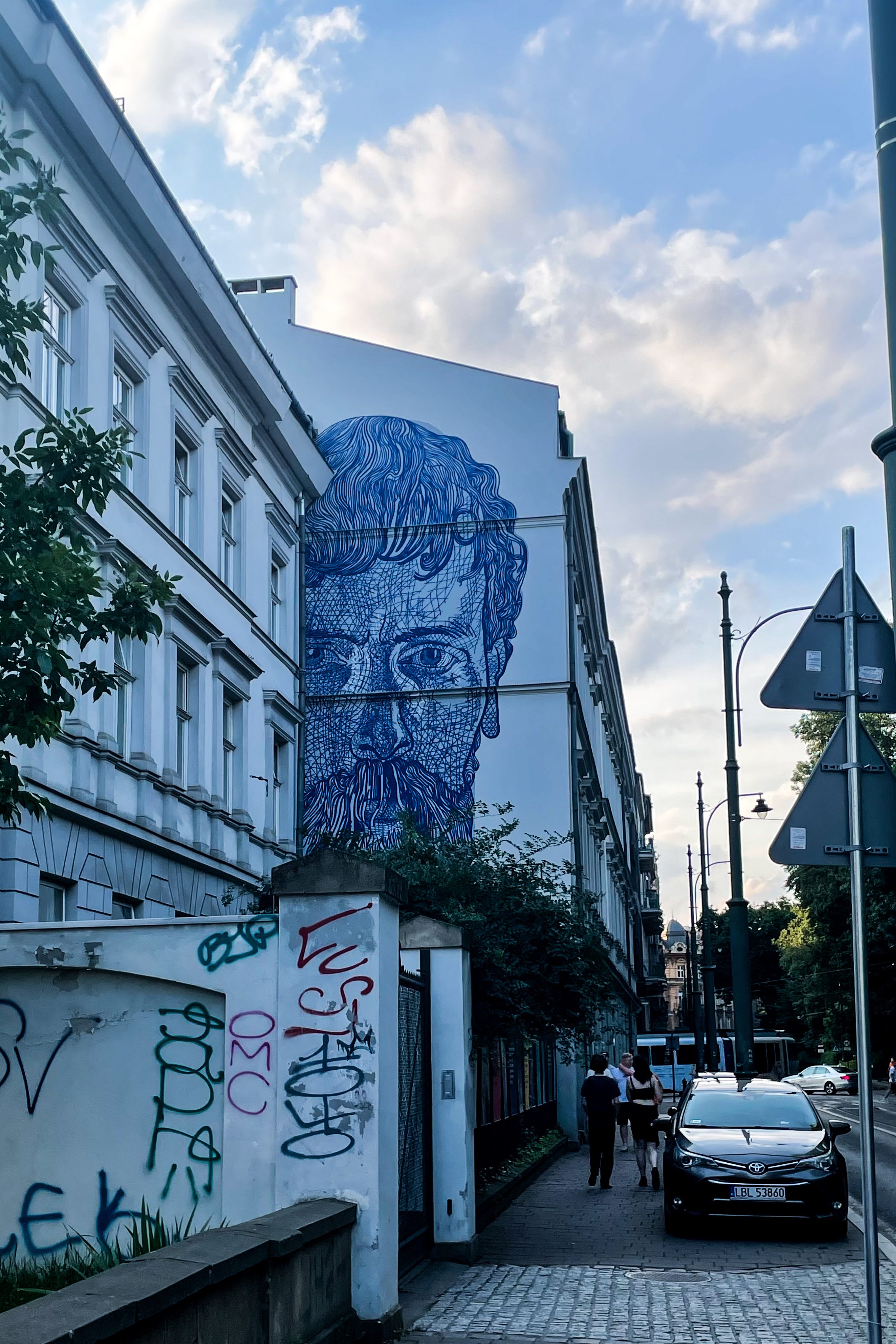 mural with a portent of a man