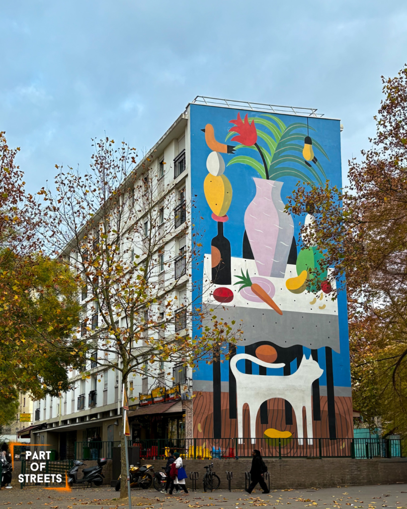 mural “Le Table” mural by Agostino Iacurci in Paris
