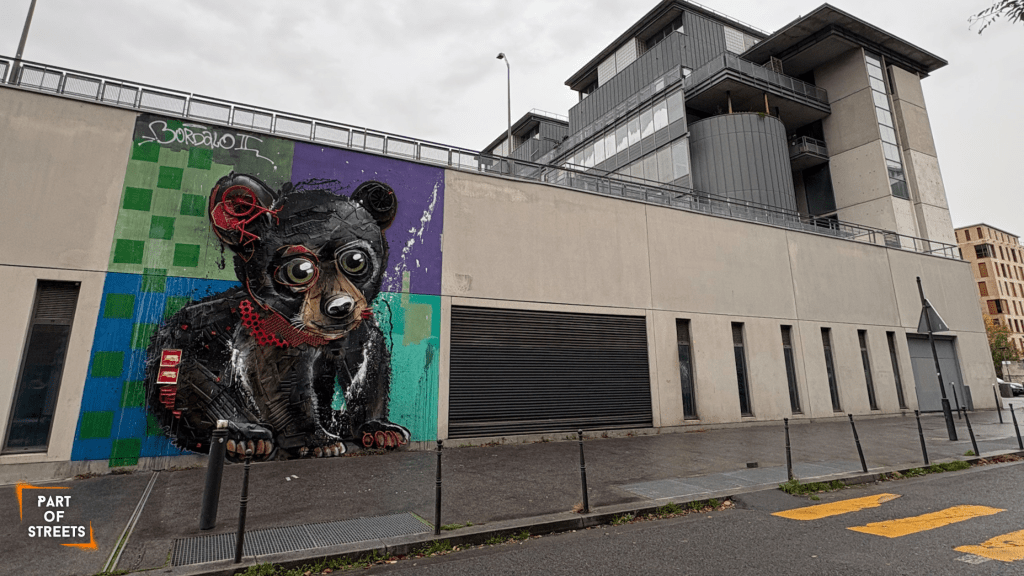 bear by Bordalo II in Paris
