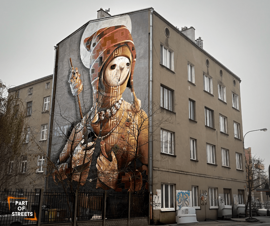 mural by INTI in Łódź