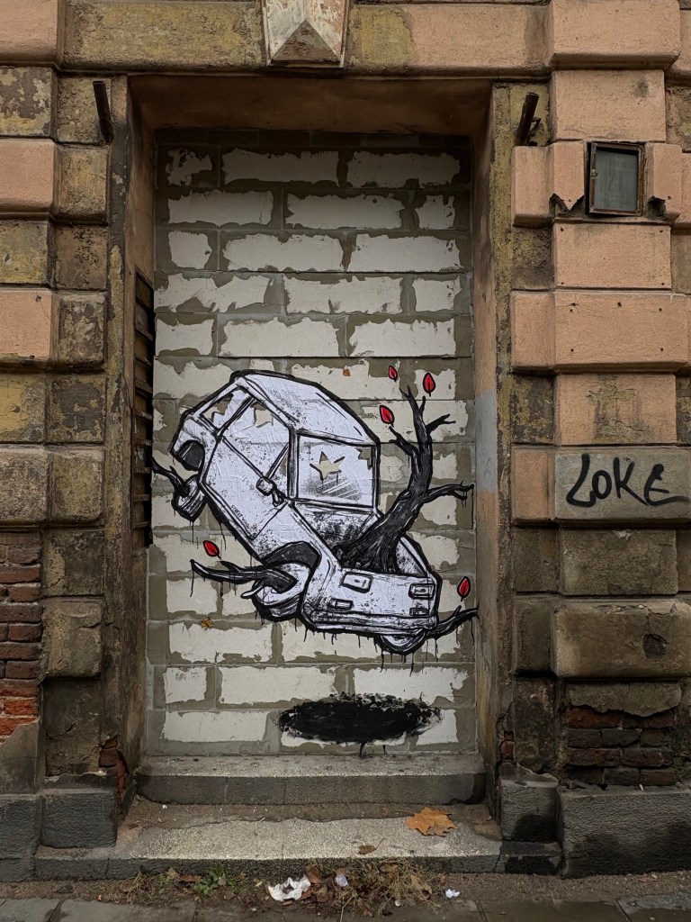 street art by street wind in Łódź, Poland. 